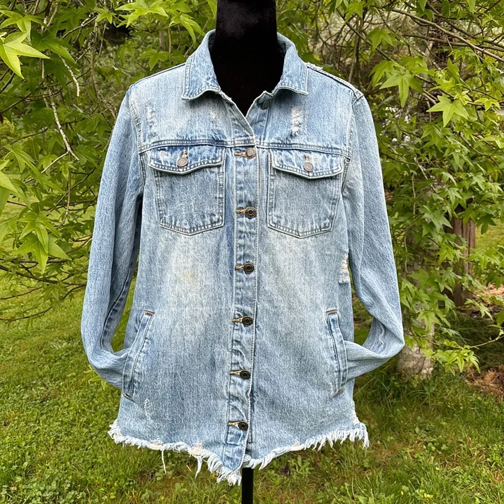 Thread & Supply Distressed Jean Jacket - Picture 4 of 9